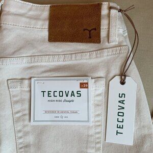 NWT Tecovas Womens 26 High Rise Straight Jean Natural Denim Western Goods New